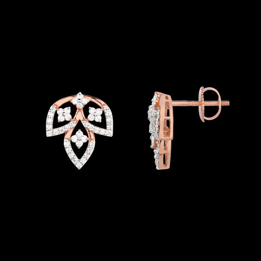 18K Rose Gold Diamond Earrings - 0.508ct VS-SI-FG