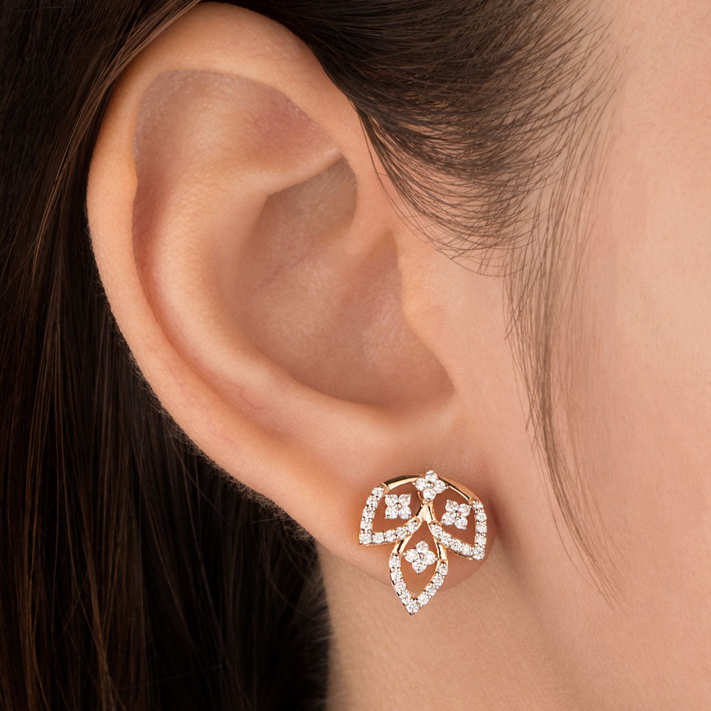 18K Rose Gold Diamond Earrings - 0.508ct VS-SI-FG