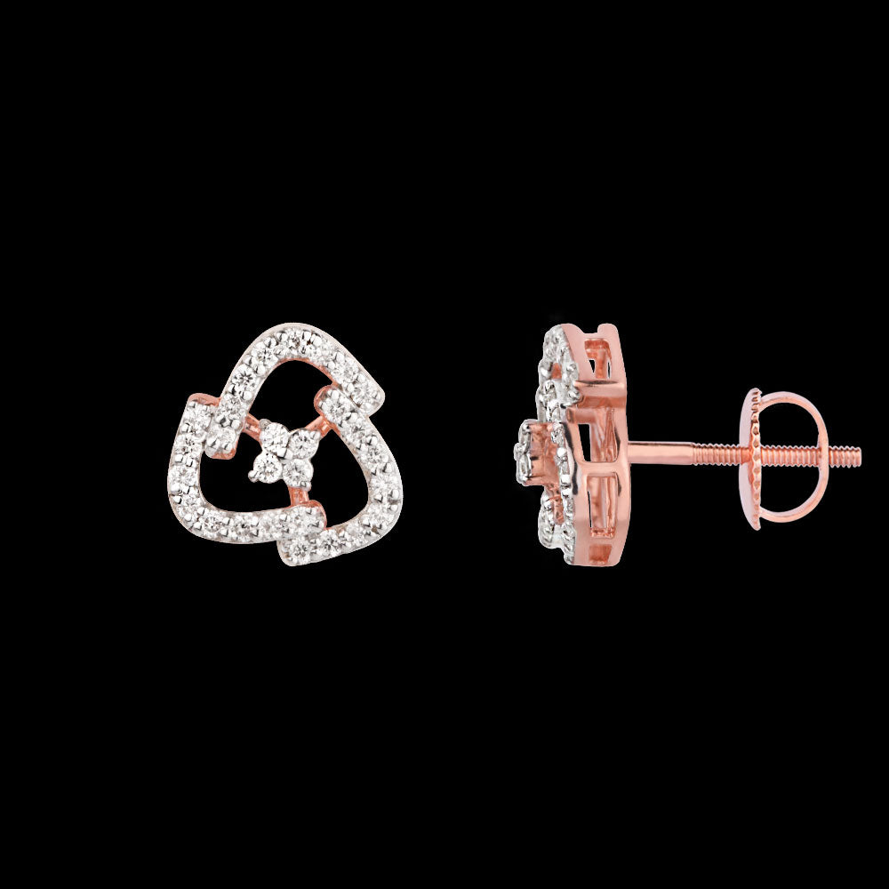 18K Rose Gold Diamond Earrings - 0.384ct VS-SI-FG