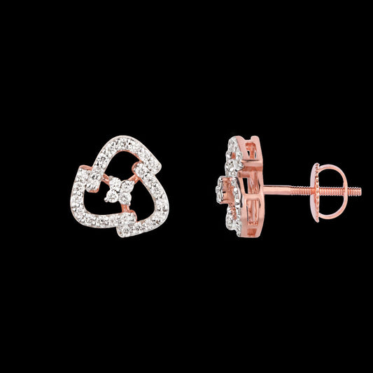 18K Rose Gold Diamond Earrings - 0.384ct VS-SI-FG