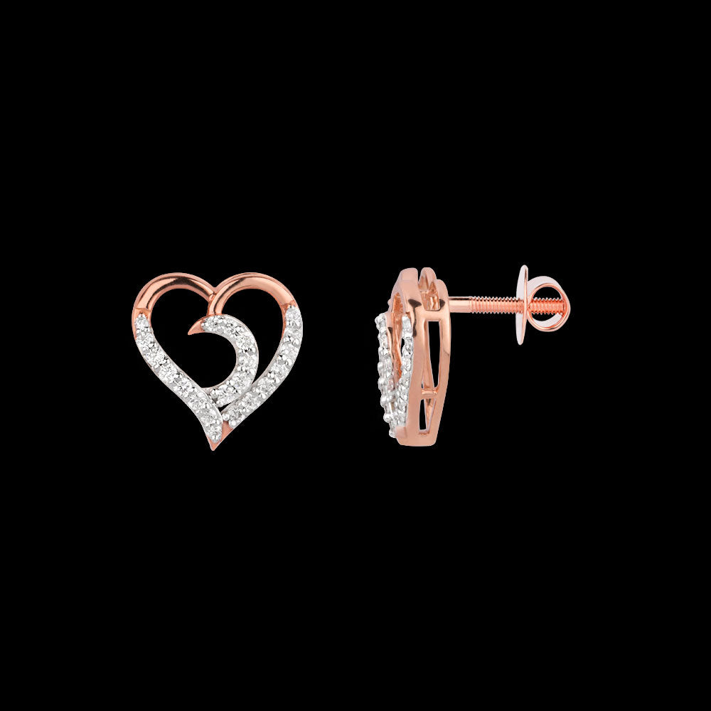 18K Rose Gold Diamond Earrings - 0.242ct VS-SI-FG