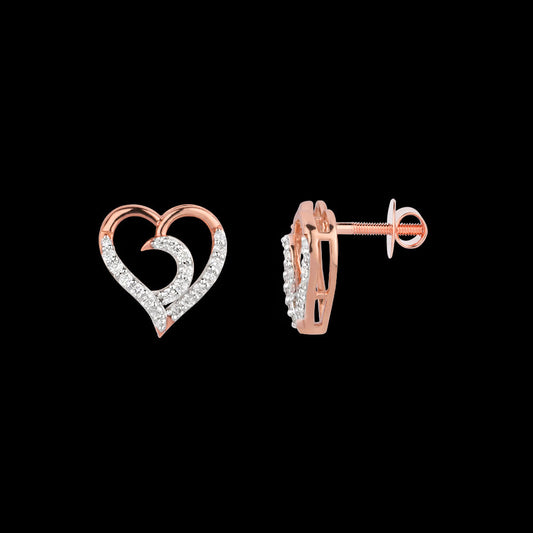 18K Rose Gold Diamond Earrings - 0.242ct VS-SI-FG