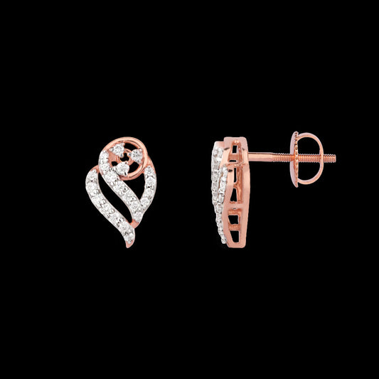 18K Rose Gold Diamond Earrings - 0.238ct VS-SI-FG