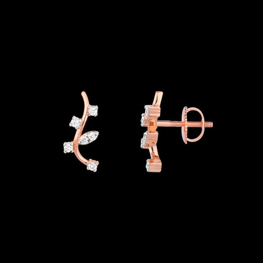 18K Rose Gold Diamond Earrings - 0.085ct VS-SI-FG