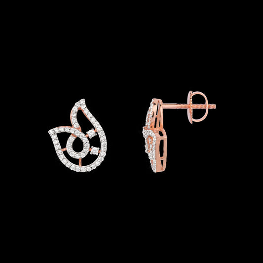 18K Rose Gold Diamond Earrings - 0.703ct VS-SI-FG