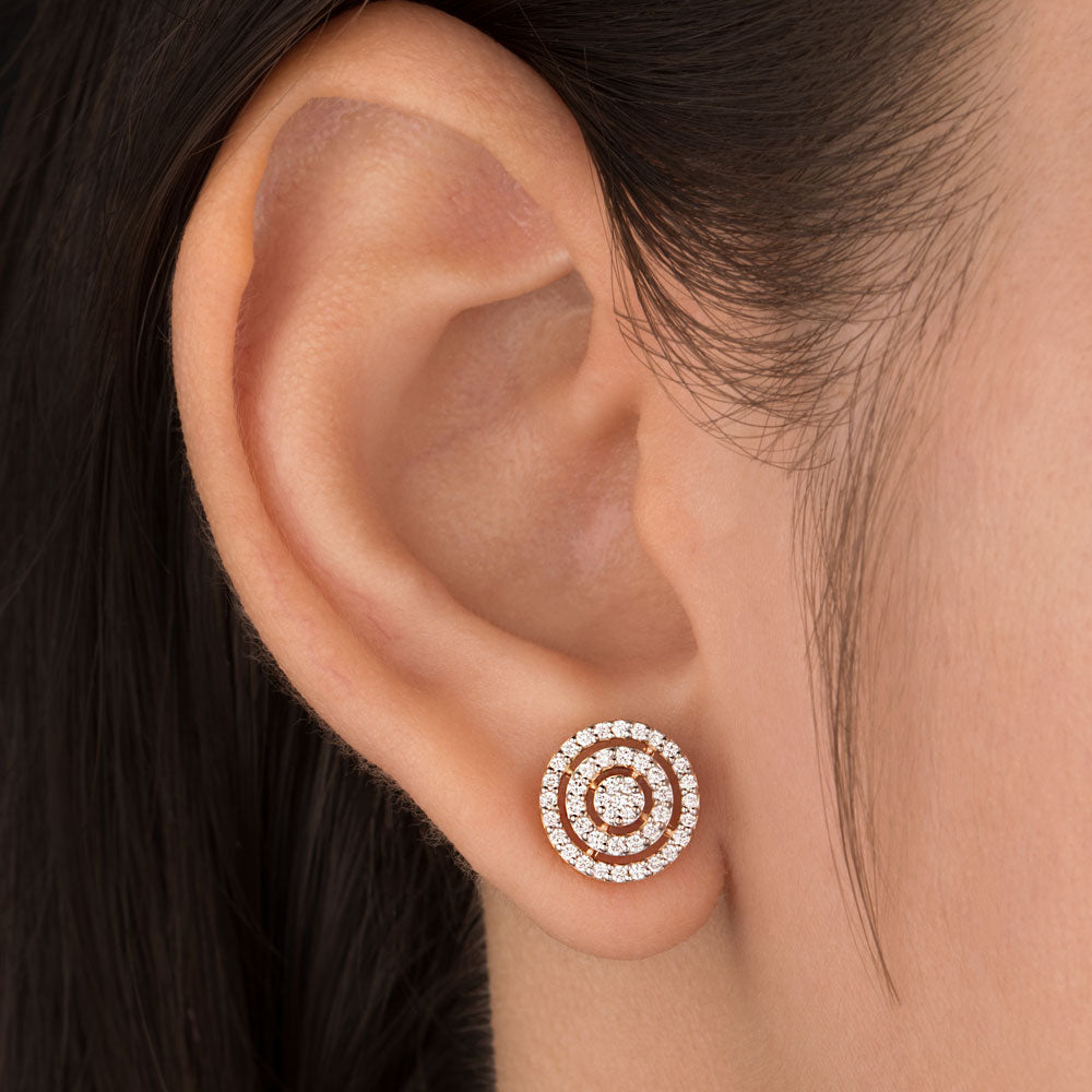18K Rose Gold Diamond Earrings - 0.467ct VS-SI-FG