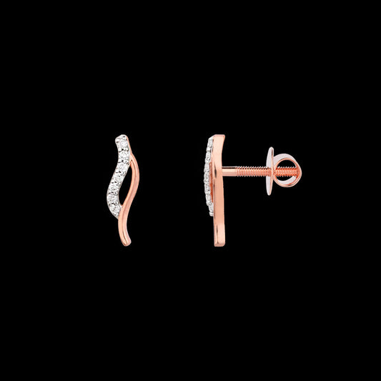 18K Rose Gold Diamond Earrings - 0.096ct VS-SI-FG