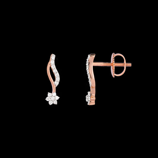 18K Rose Gold Diamond Earrings - 0.199ct VS-SI-FG