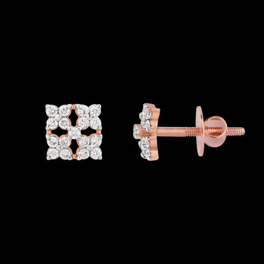 18K Rose Gold Diamond Earrings - 0.246ct VS-SI-FG
