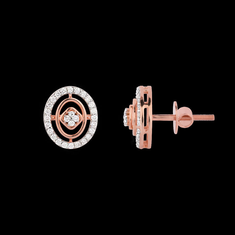 18K Rose Gold Diamond Earrings - 0.401ct VS-SI-FG
