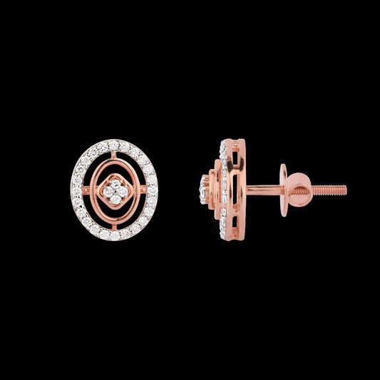 18K Rose Gold Diamond Earrings - 0.401ct VS-SI-FG