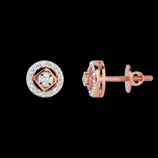 18K Rose Gold Diamond Earrings - 0.253ct VS-SI-FG