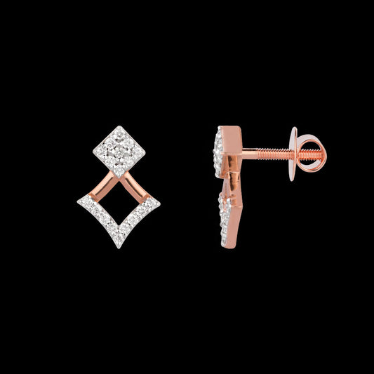 18K Rose Gold Diamond Earrings - 0.256ct VS-SI-FG