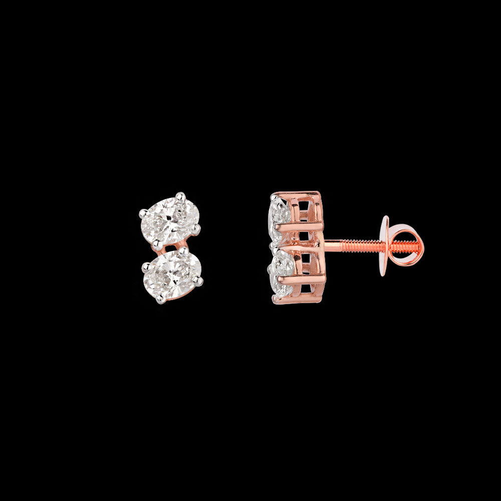 18K Rose Gold Diamond Earrings - 0.536ct VVS-VS-GH