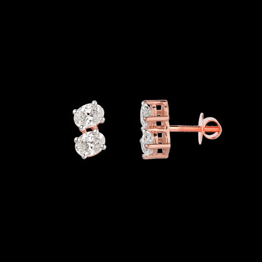 18K Rose Gold Diamond Earrings - 0.536ct VVS-VS-GH