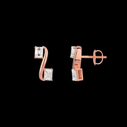 18K Rose Gold Diamond Earrings - 0.552ct VVS-VS-GH
