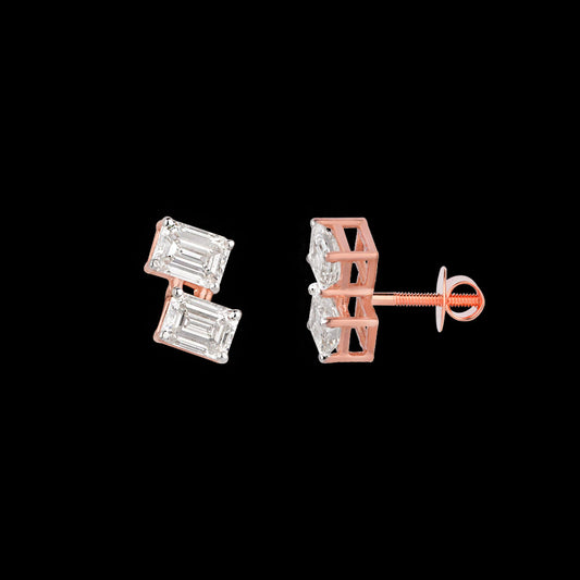 18K Rose Gold Diamond Earrings - 0.543ct VVS-VS-GH