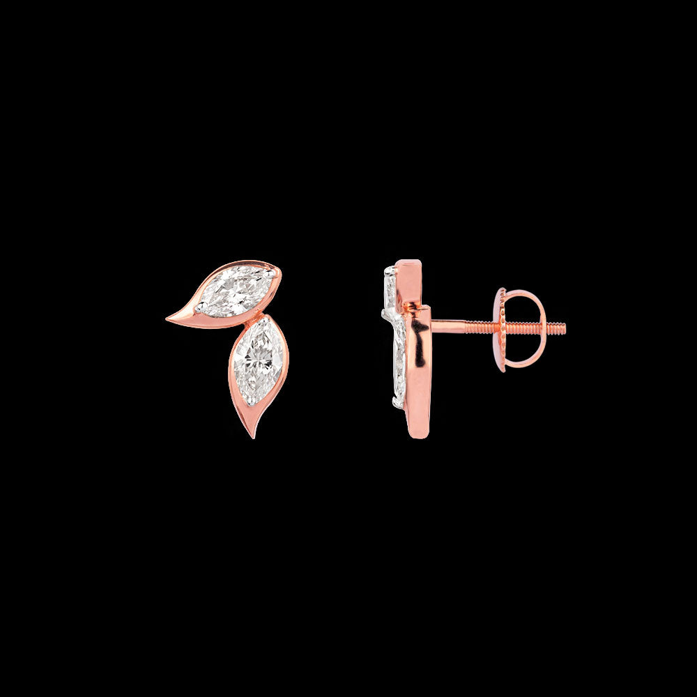 18K Rose Gold Diamond Earrings - 1.023ct VVS-VS-IJ