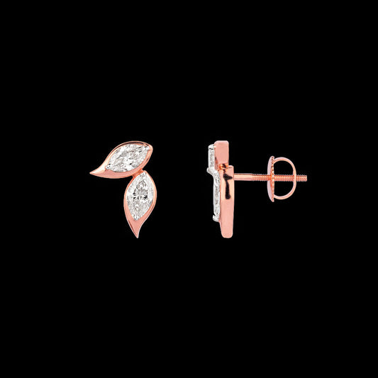 18K Rose Gold Diamond Earrings - 1.023ct VVS-VS-IJ