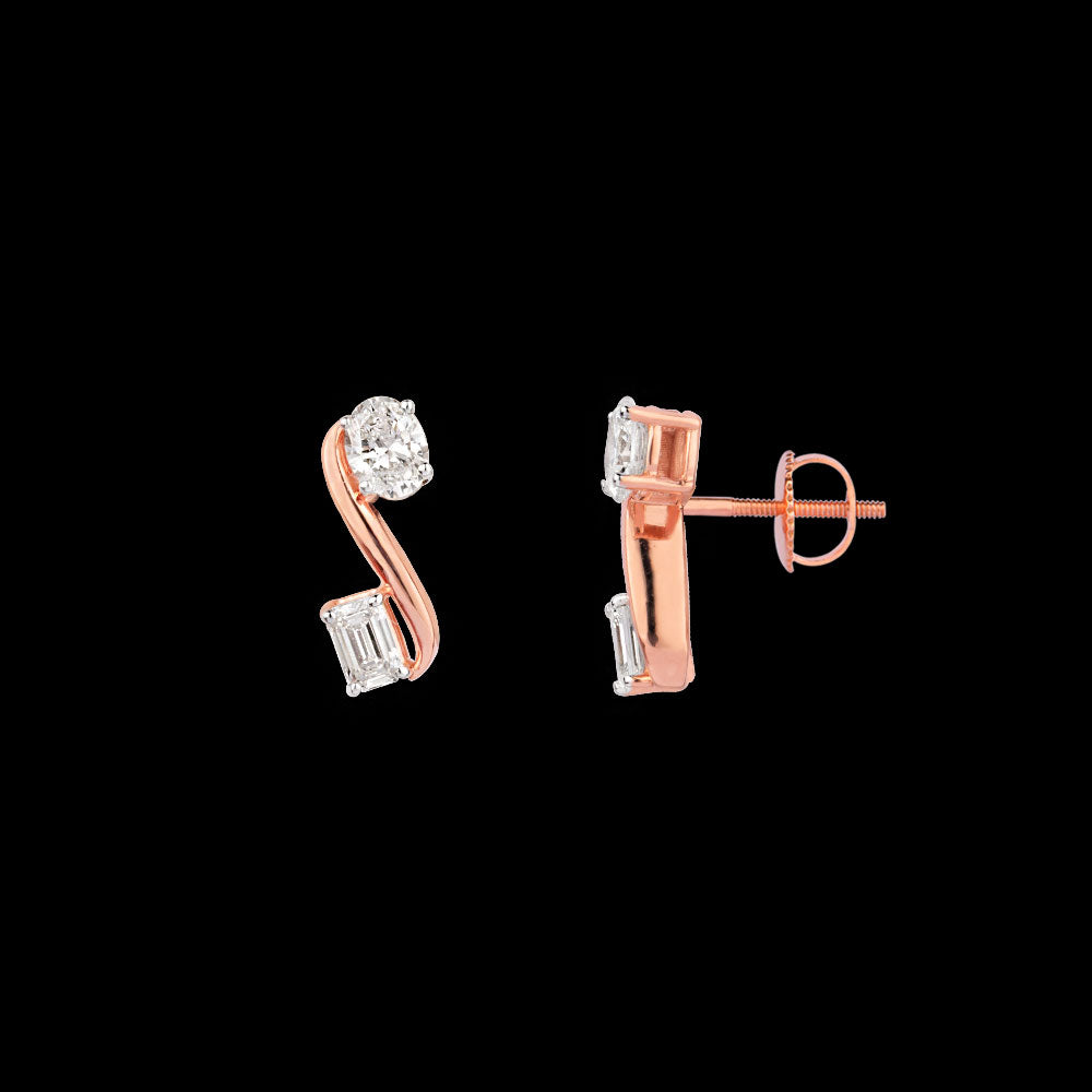 18K Rose Gold Diamond Earrings - 0.631ct VVS-VS-GH