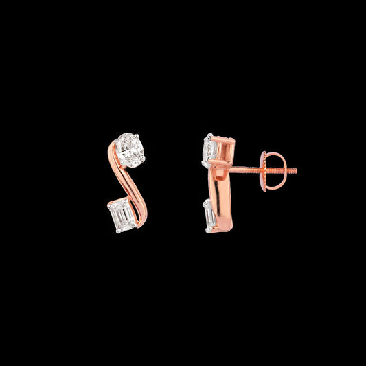 18K Rose Gold Diamond Earrings - 0.631ct VVS-VS-GH