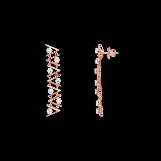 18K Rose Gold Diamond Earrings - 4.287ct VS-SI-JK