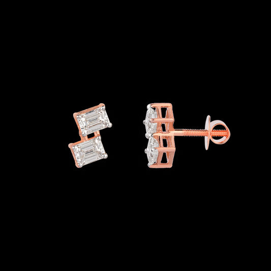 18K Rose Gold Diamond Earrings - 0.622ct VVS-VS-GH