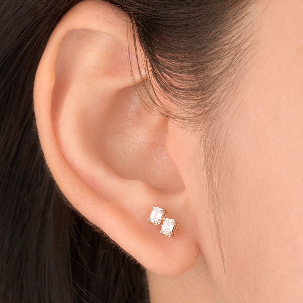 18K Rose Gold Diamond Earrings - 0.622ct VVS-VS-GH