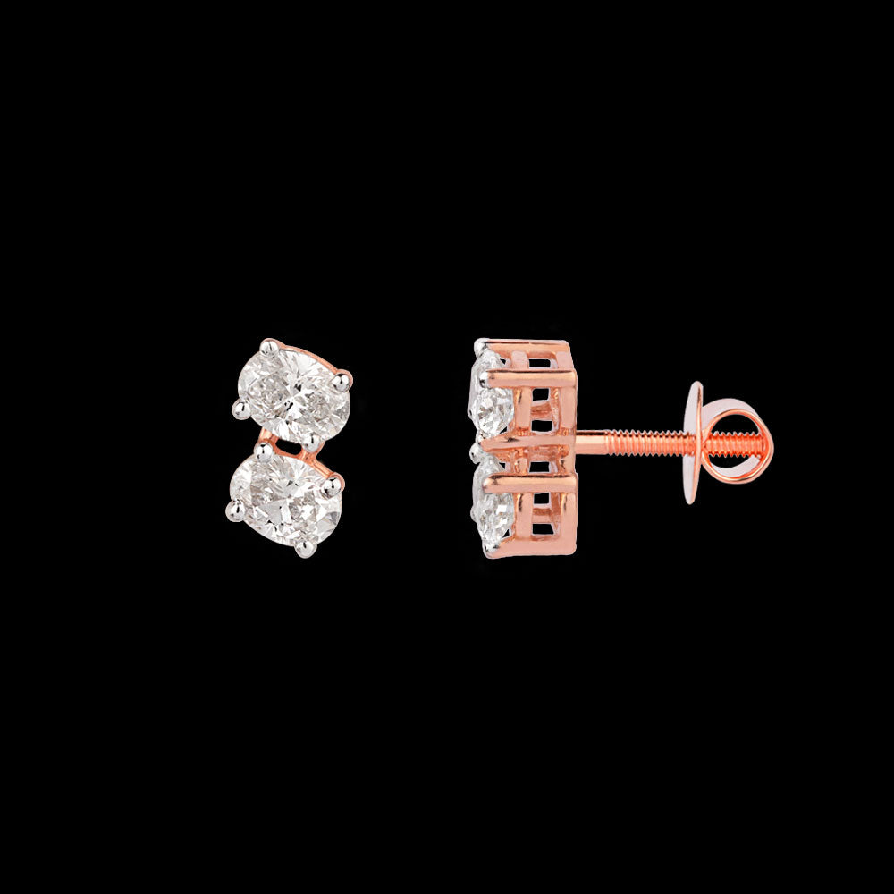18K Rose Gold Diamond Earrings - 0.542ct VVS-VS-GH