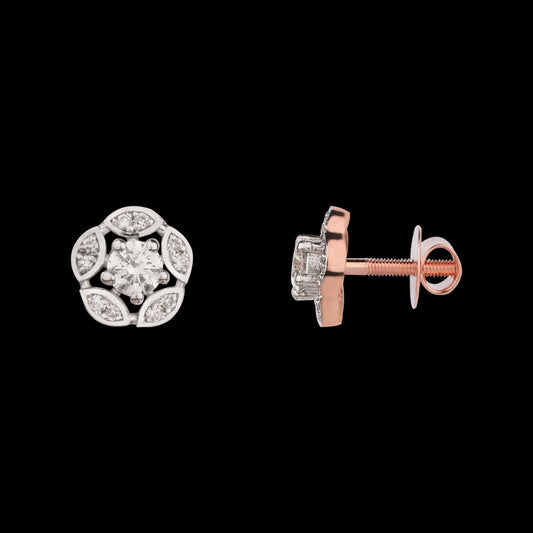18K Rose Gold Diamond Earrings - 0.262ct VVS-VS-IJ