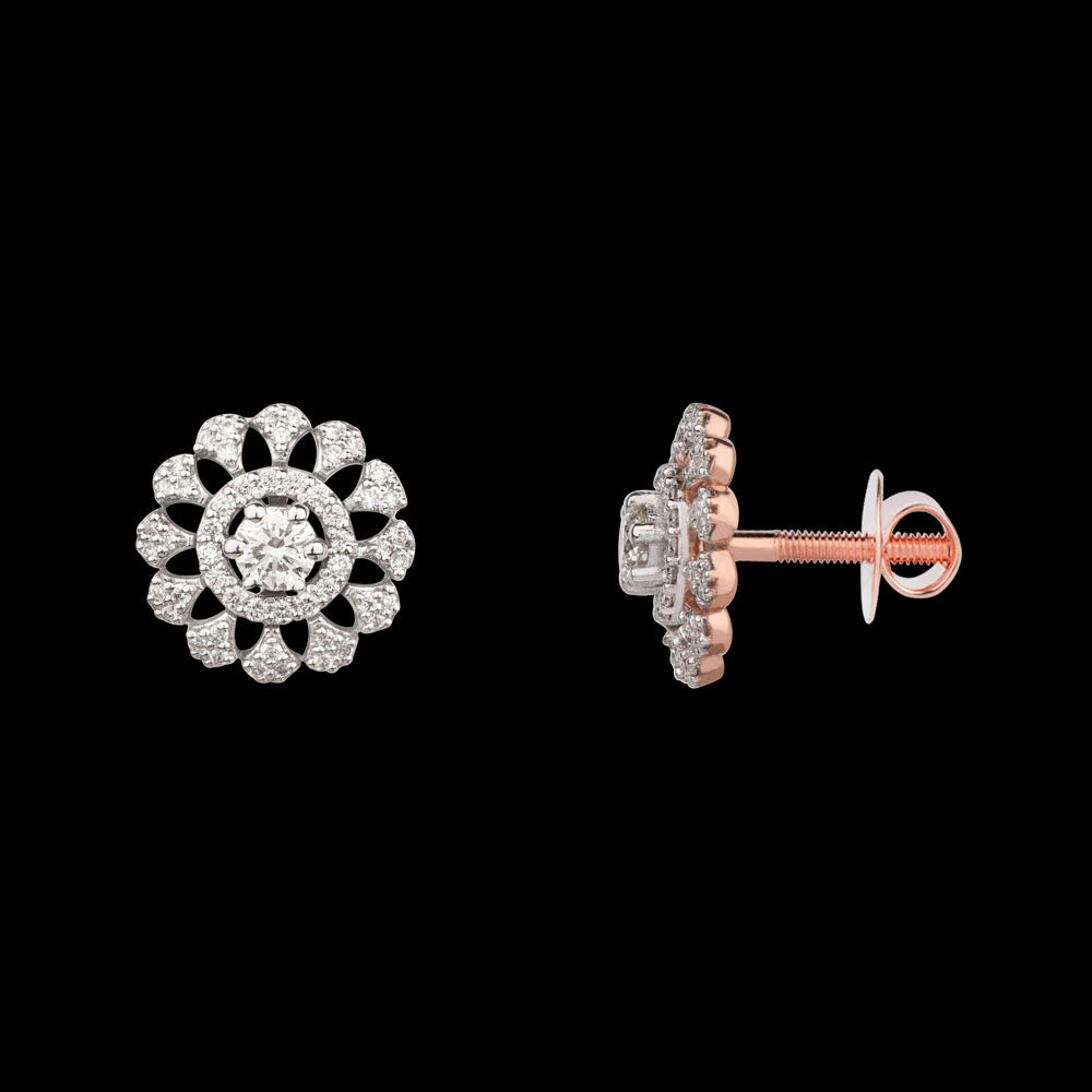 18K Rose Gold Diamond Earrings - 0.407ct VVS-VS-HI