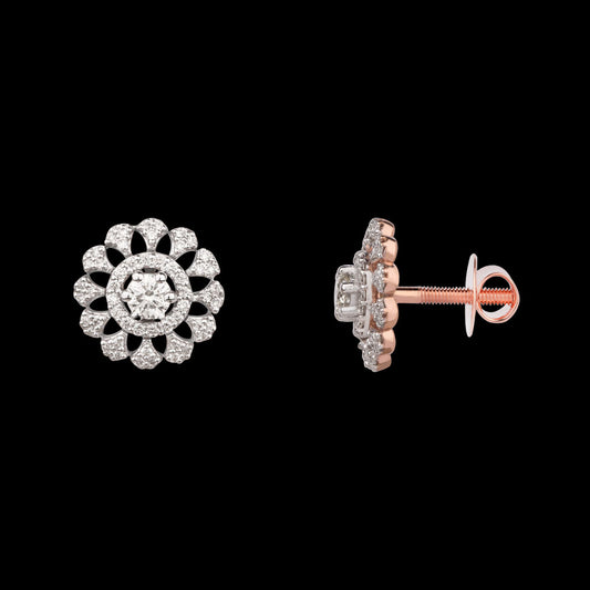 18K Rose Gold Diamond Earrings - 0.407ct VVS-VS-HI