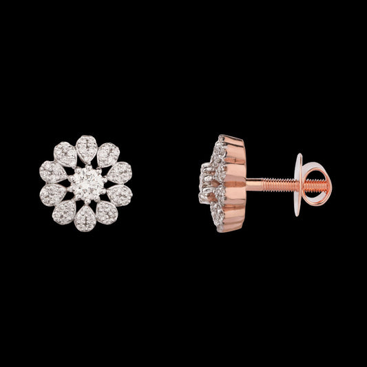 18K Rose Gold Diamond Earrings - 0.379ct VVS-VS-HI