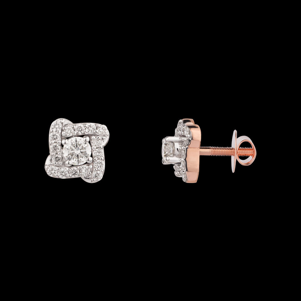 18K Rose Gold Diamond Earrings - 0.481ct VVS-VS-IJK
