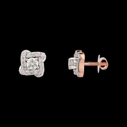 18K Rose Gold Diamond Earrings - 0.481ct VVS-VS-IJK