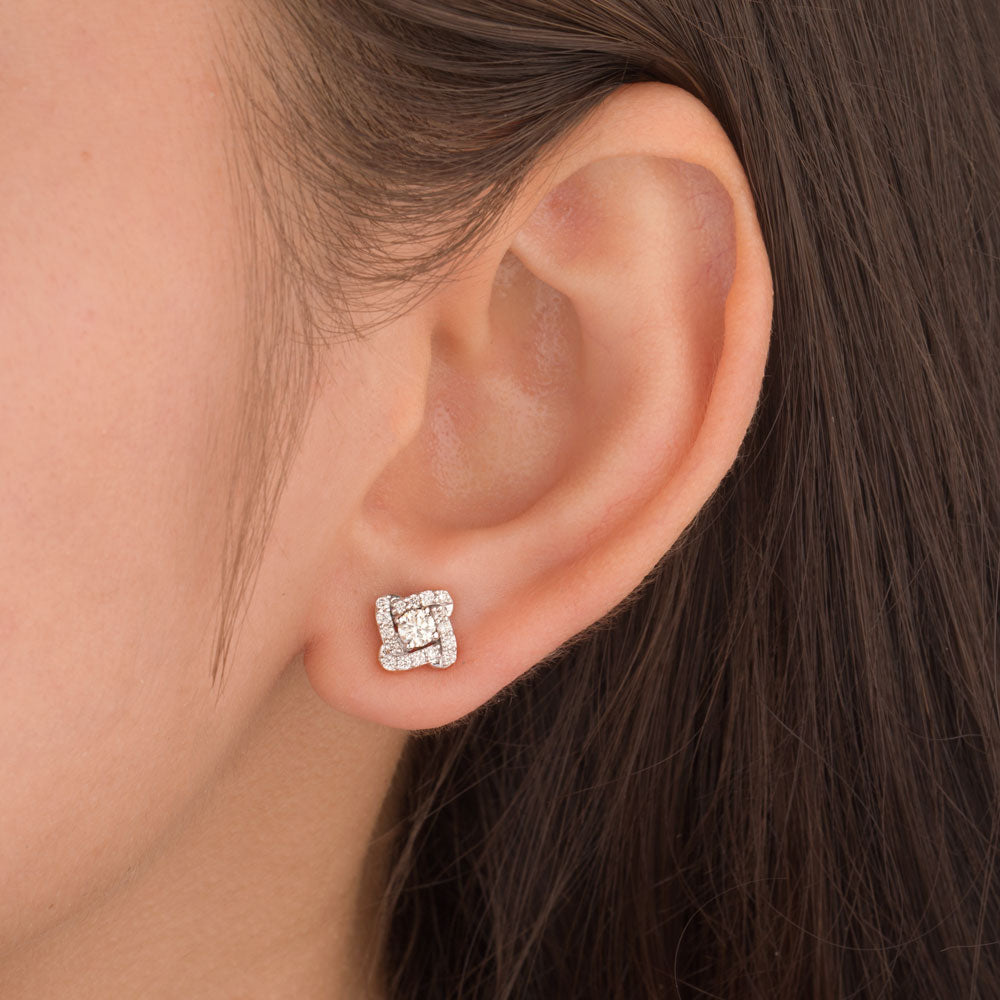 18K Rose Gold Diamond Earrings - 0.481ct VVS-VS-IJK