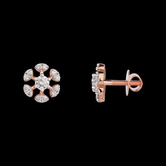 18K Rose Gold Diamond Earrings - 0.467ct VVS-VS-IJ