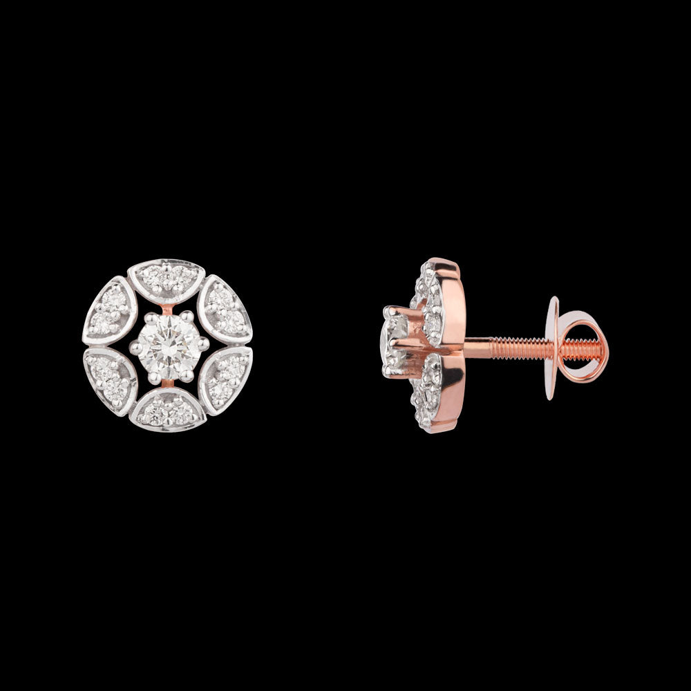 18K Rose Gold Diamond Earrings - 0.447ct VVS-VS-JK