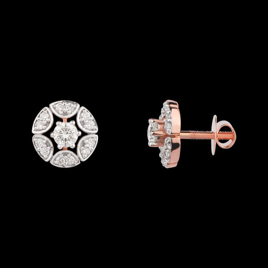 18K Rose Gold Diamond Earrings - 0.447ct VVS-VS-JK