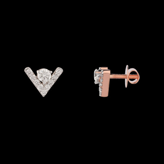 18K Rose Gold Diamond Earrings - 0.402ct VVS-VS-HI