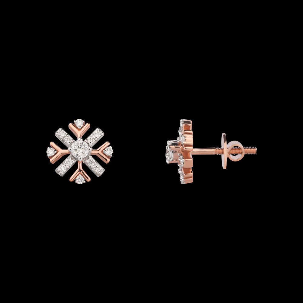 18K Rose Gold Diamond Earrings - 0.464ct VVS-VS-IJ