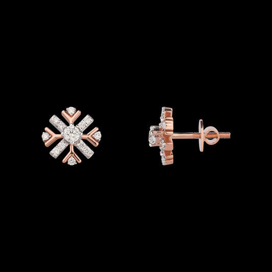 18K Rose Gold Diamond Earrings - 0.464ct VVS-VS-IJ