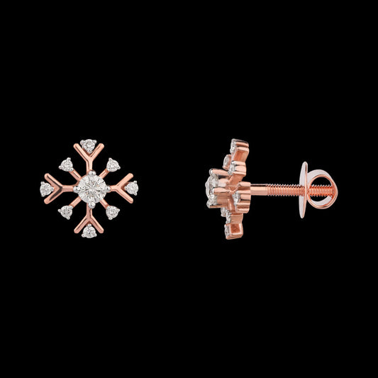 18K Rose Gold Diamond Earrings - 0.415ct VVS-VS-GH