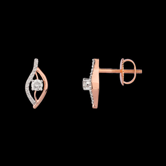 14K Rose Gold Diamond Earrings - 0.276ct VVS-VS-IJ
