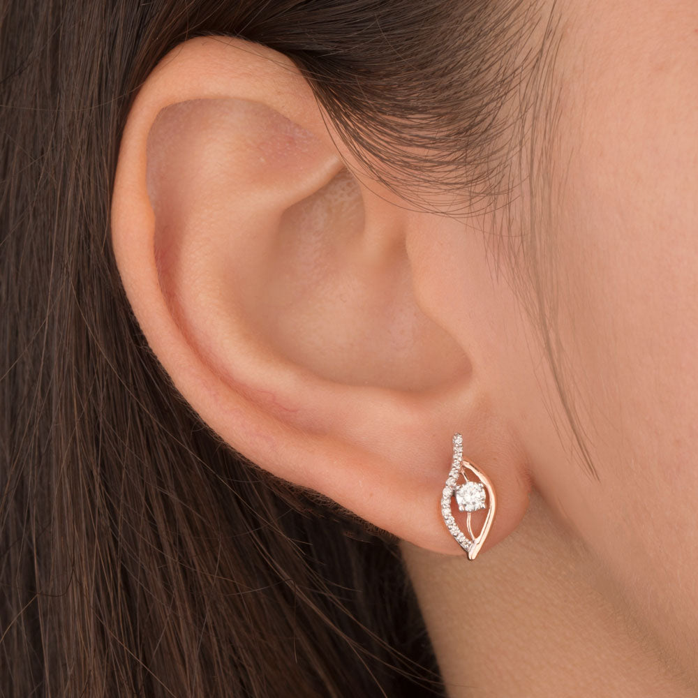 14K Rose Gold Diamond Earrings - 0.276ct VVS-VS-IJ