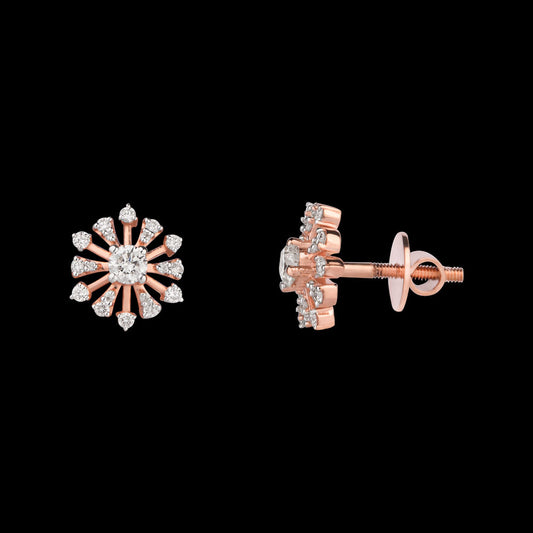 18K Rose Gold Diamond Earrings - 0.491ct VVS-VS-HIJ