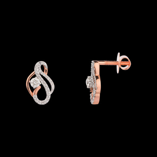 18K Rose Gold Diamond Earrings - 0.549ct VVS-VS-HI