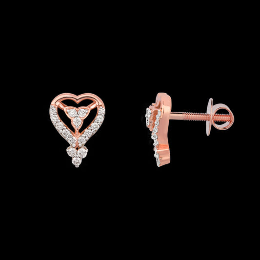 18K Rose Gold Diamond Earrings - 0.221ct VS-SI-EF