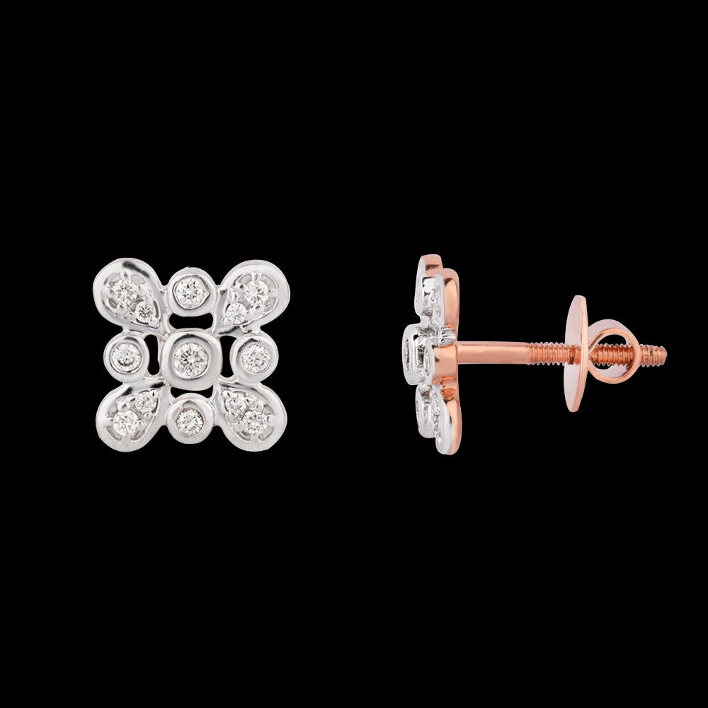 14K Rose Gold Diamond Earrings - 0.2ct SI-GH