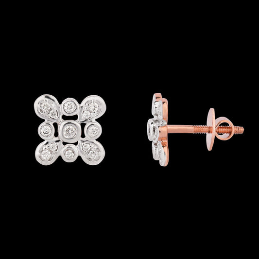 14K Rose Gold Diamond Earrings - 0.2ct SI-GH